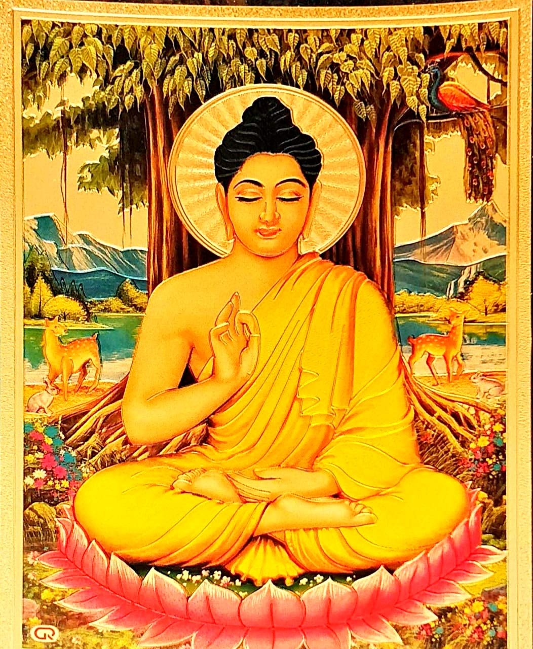 Suninow Lord Buddha Paintings With Photo Frame